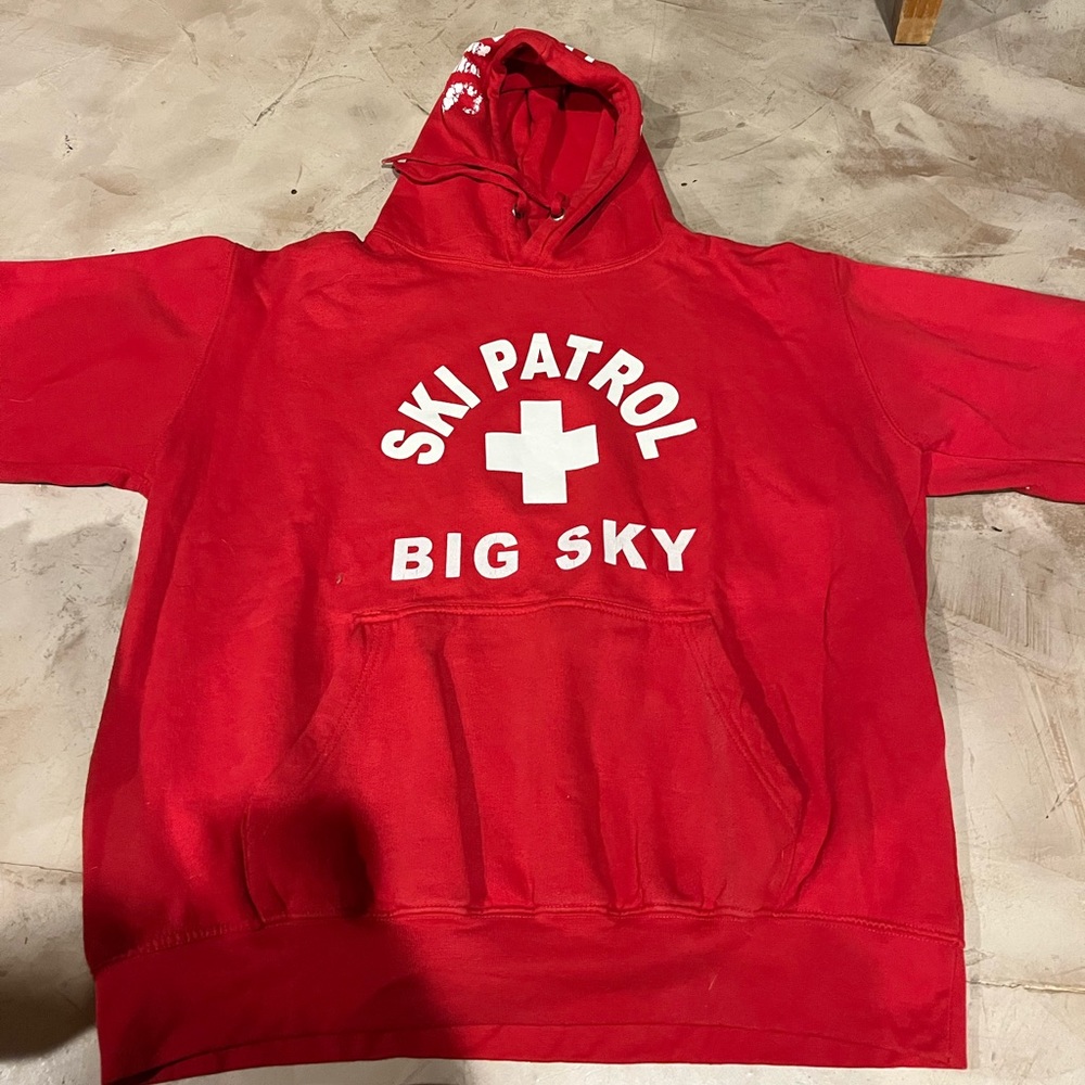 red ski patrol hoodie
